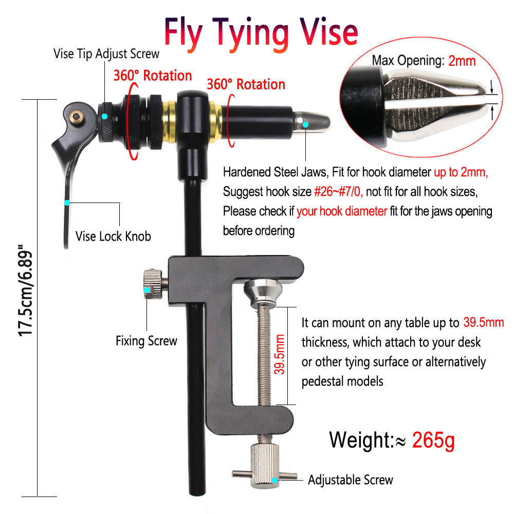 1PC 360° Rotation C-Clamp Fly  - Fishing Lure Making Kit review and price